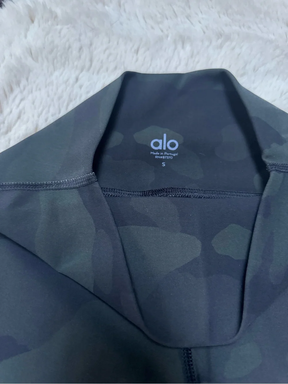 ALO Yoga Black Camo High-Waist Vapor Bike Shorts